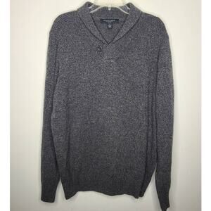 Pronto Uomo gray wool shawl lapel collar sweater - large